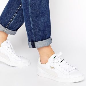 PUMA Classic White Heritage Sneakers Size 6